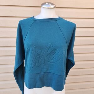 Nike Teal Embossed Logo Crewneck Sweatshirt